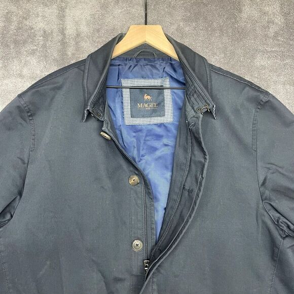 Magee 1886 Muckross Mac Raincoat Overcoat Navy Blue Mens Size 50/60R Retail $445 - Picture 5 of 11